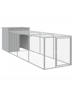 Pollaio Area Corsa Grigio Chiaro 110x405x110 cm Acciaio Zincato 2