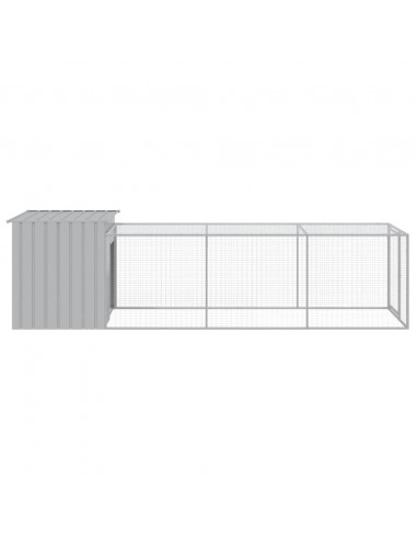 Pollaio Area Corsa Grigio Chiaro 110x405x110 cm Acciaio Zincato
