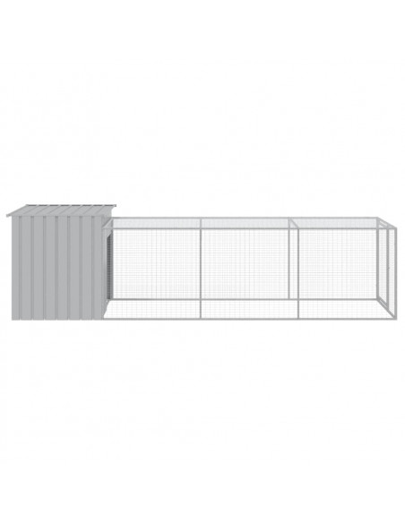 Pollaio Area Corsa Grigio Chiaro 110x405x110 cm Acciaio Zincato