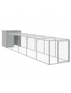 Pollaio Area Corsa Grigio Chiaro 110x609x110 cm Acciaio Zincato 2