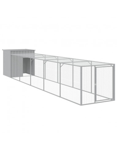 Pollaio Area Corsa Grigio Chiaro 110x609x110 cm Acciaio Zincato