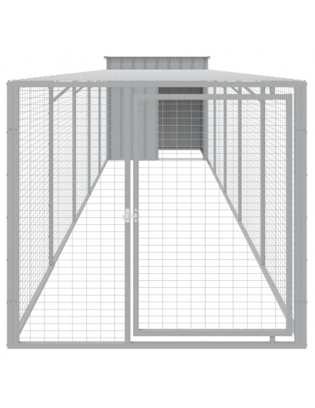 Pollaio Area Corsa Grigio Chiaro 110x609x110 cm Acciaio Zincato