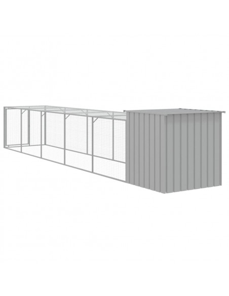 Pollaio Area Corsa Grigio Chiaro 110x609x110 cm Acciaio Zincato