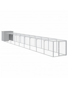 Pollaio Area Corsa Grigio Chiaro 110x1017x110cm Acciaio Zincato 2