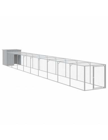 Pollaio Area Corsa Grigio Chiaro 110x1017x110cm Acciaio Zincato