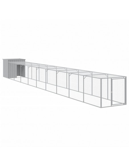 Pollaio Area Corsa Grigio Chiaro 110x1017x110cm Acciaio Zincato