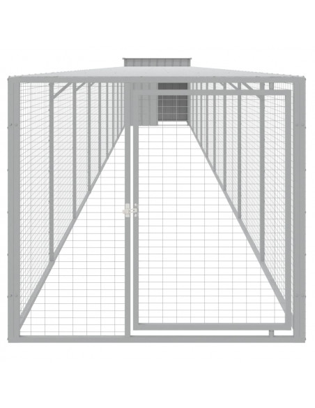 Pollaio Area Corsa Grigio Chiaro 110x1017x110cm Acciaio Zincato