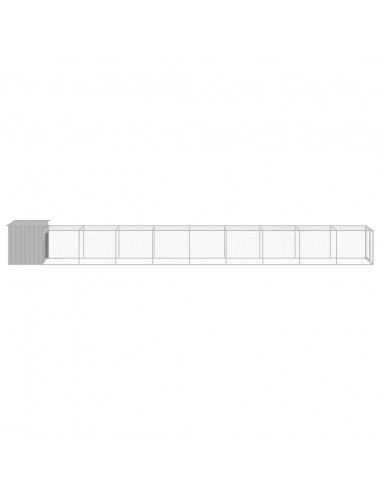 Pollaio Area Corsa Grigio Chiaro 110x1017x110cm Acciaio Zincato