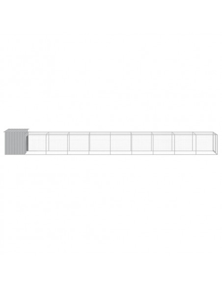 Pollaio Area Corsa Grigio Chiaro 110x1017x110cm Acciaio Zincato