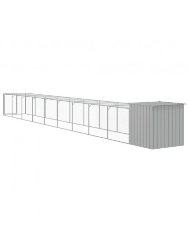 Pollaio Area Corsa Grigio Chiaro 110x1017x110cm Acciaio Zincato