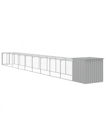 Pollaio Area Corsa Grigio Chiaro 110x1017x110cm Acciaio Zincato