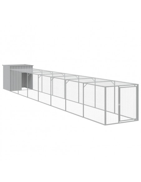 Pollaio Area Corsa Grigio Chiaro 110x813x110 cm Acciaio Zincato