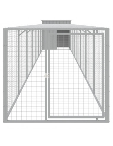 Pollaio Area Corsa Grigio Chiaro 110x813x110 cm Acciaio Zincato