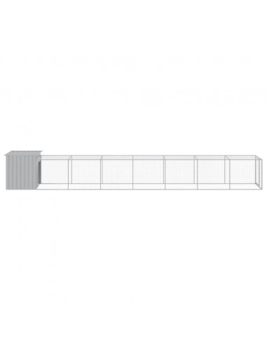 Pollaio Area Corsa Grigio Chiaro 110x813x110 cm Acciaio Zincato