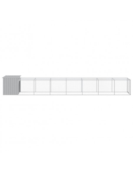 Pollaio Area Corsa Grigio Chiaro 110x813x110 cm Acciaio Zincato