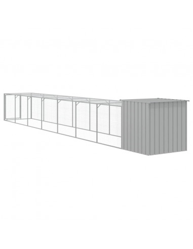 Pollaio Area Corsa Grigio Chiaro 110x813x110 cm Acciaio Zincato