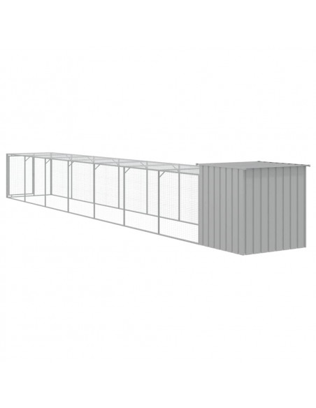 Pollaio Area Corsa Grigio Chiaro 110x813x110 cm Acciaio Zincato