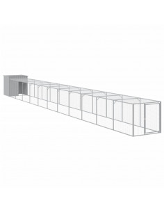 Pollaio Area Corsa Grigio Chiaro 110x1221x110cm Acciaio Zincato 2