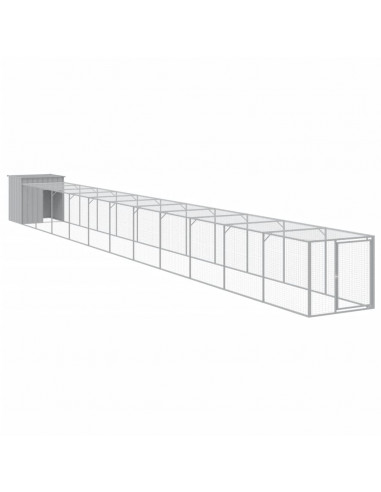 Pollaio Area Corsa Grigio Chiaro 110x1221x110cm Acciaio Zincato