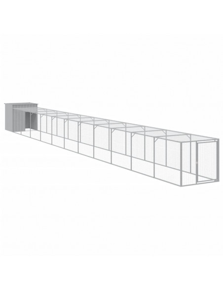 Pollaio Area Corsa Grigio Chiaro 110x1221x110cm Acciaio Zincato