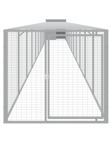 Pollaio Area Corsa Grigio Chiaro 110x1221x110cm Acciaio Zincato