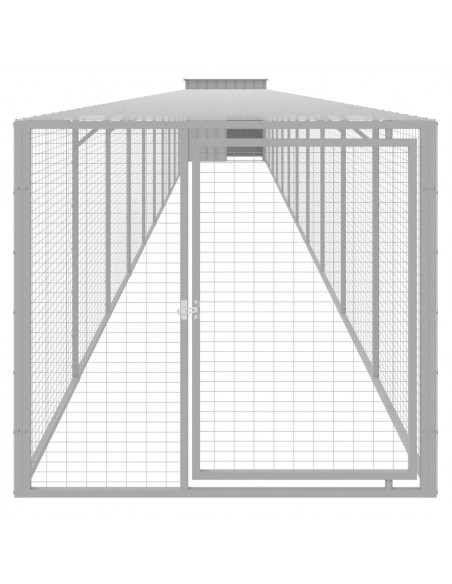 Pollaio Area Corsa Grigio Chiaro 110x1221x110cm Acciaio Zincato