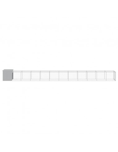 Pollaio Area Corsa Grigio Chiaro 110x1221x110cm Acciaio Zincato