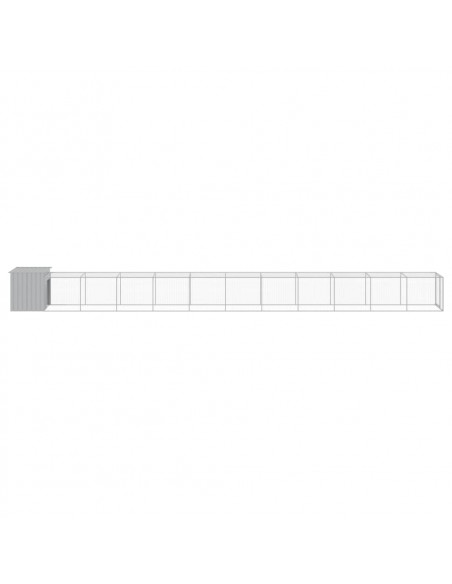 Pollaio Area Corsa Grigio Chiaro 110x1221x110cm Acciaio Zincato