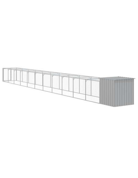 Pollaio Area Corsa Grigio Chiaro 110x1221x110cm Acciaio Zincato