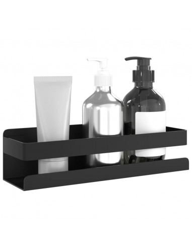Mensola Doccia Nera Opaca 23x6,5x6 Acciaio Inox 304 Spazzolato