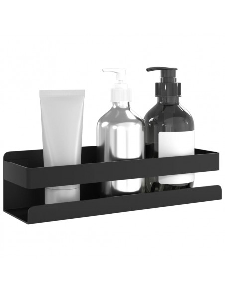 Mensola Doccia Nera Opaca 23x6,5x6 Acciaio Inox 304 Spazzolato