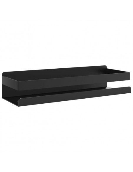 Mensola Doccia Nera Opaca 30x10x6cm Acciaio Inox 304 Spazzolato