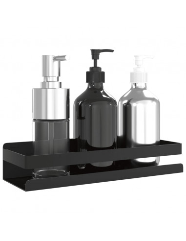Mensola Doccia Nera Opaca 30x10x6cm Acciaio Inox 304 Spazzolato