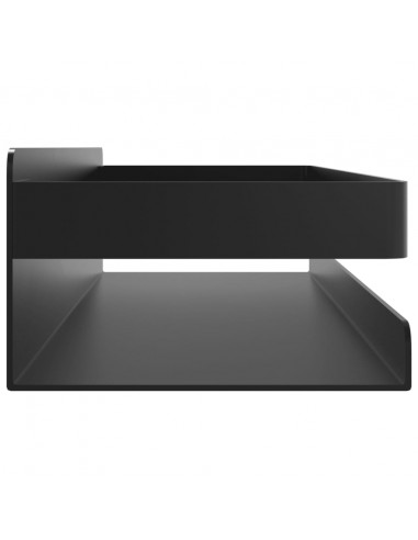 Mensola Doccia Nera Opaca 30x10x6cm Acciaio Inox 304 Spazzolato