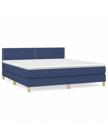 Giroletto a Molle con Materasso Blu 180x200 cm in Tessuto