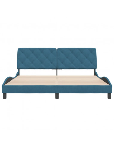 Giroletto con Testiera Blu 180x200 cm in Velluto