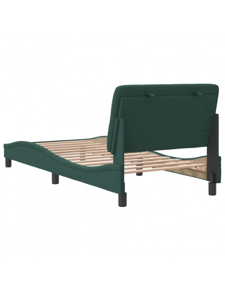 Giroletto con Testiera Verde Scuro 90x190 cm in Velluto