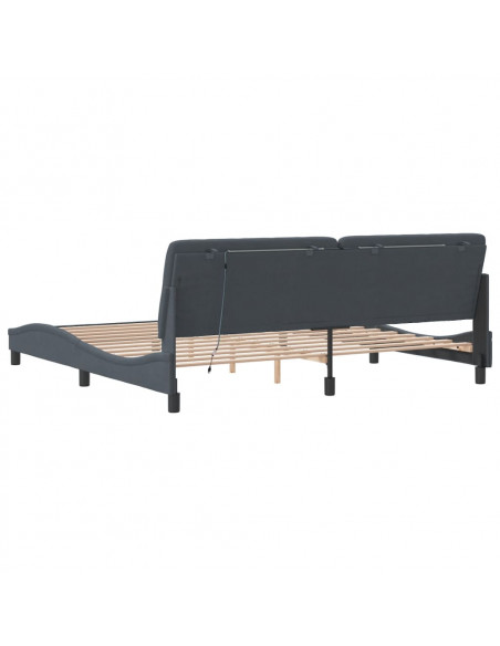 Giroletto con Luci LED Grigio Scuro 200x200 cm in Velluto