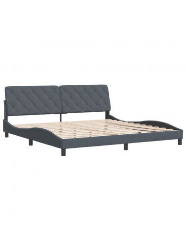 Giroletto con Testiera Grigio Scuro 200x200 cm in Velluto