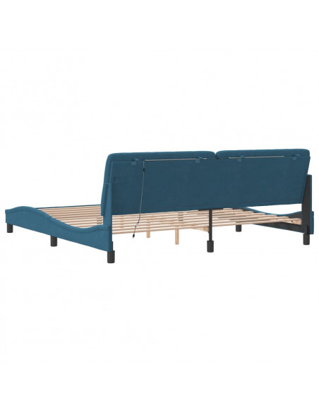 Giroletto con Luci LED Blu 200x200 cm in Velluto