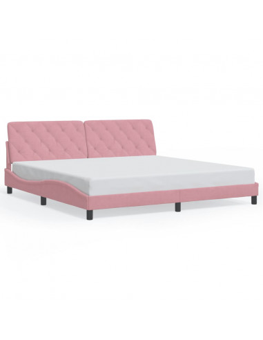 Giroletto con Testiera Rosa 200x200 cm in Velluto