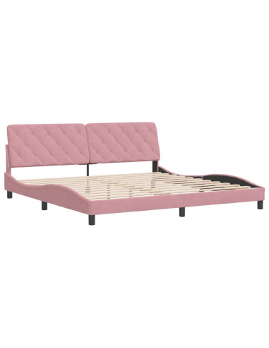 Giroletto con Testiera Rosa 200x200 cm in Velluto