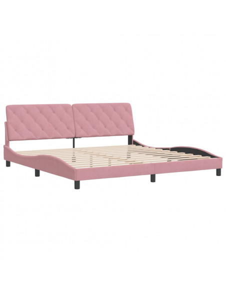 Giroletto con Testiera Rosa 200x200 cm in Velluto
