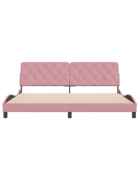 Giroletto con Testiera Rosa 200x200 cm in Velluto