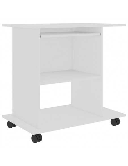 Scrivania ad Angolo Bianca 80x50x75 cm in Legno Multistrato