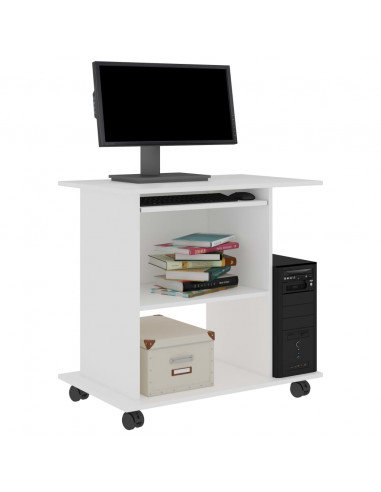 Scrivania ad Angolo Bianca 80x50x75 cm in Legno Multistrato