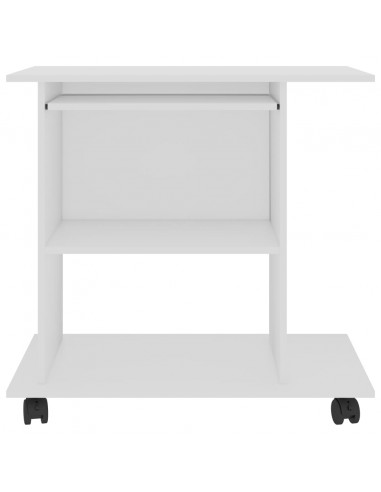 Scrivania ad Angolo Bianca 80x50x75 cm in Legno Multistrato