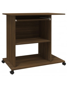 Scrivania Computer Rovere Marrone 80x50x75 cm Legno Multistrato 2