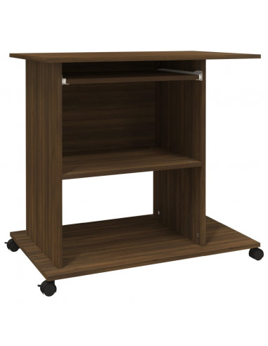 Scrivania Computer Rovere Marrone 80x50x75 cm Legno Multistrato