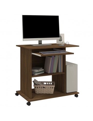 Scrivania Computer Rovere Marrone 80x50x75 cm Legno Multistrato